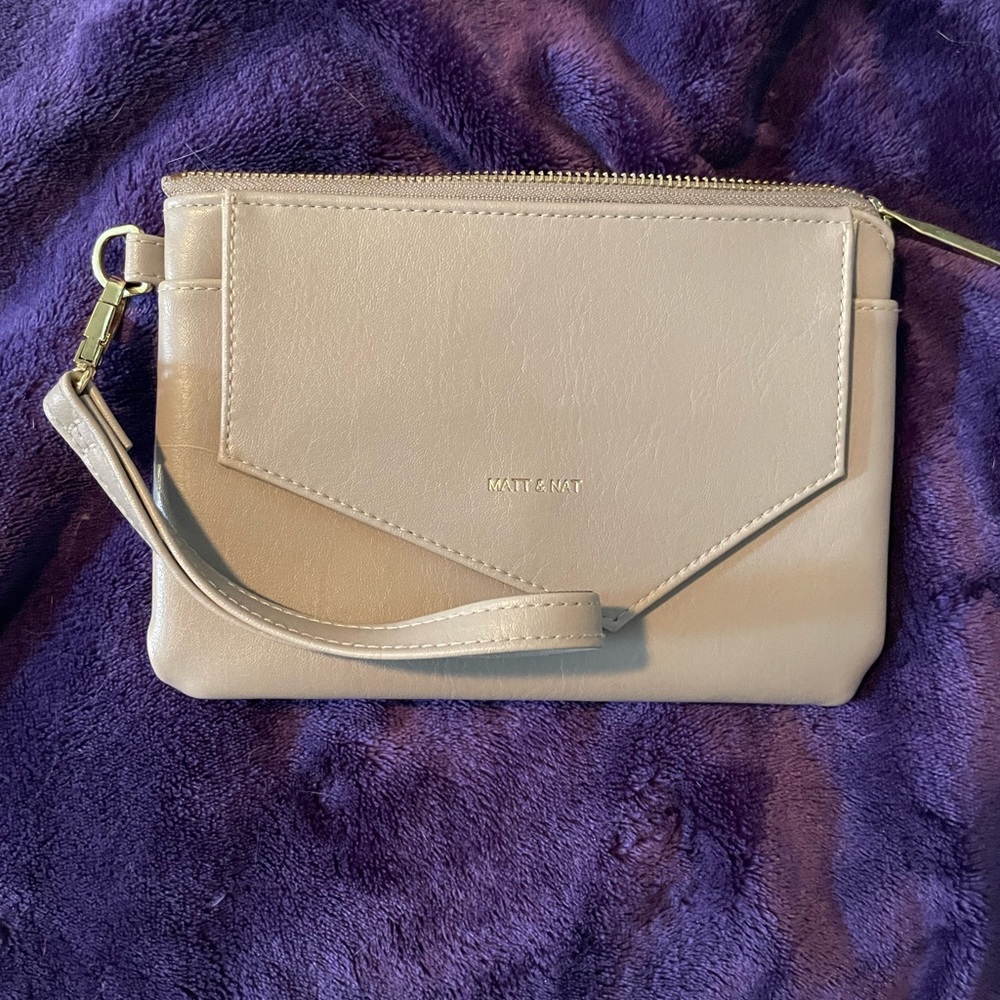 Matt and Nat snap front + zipper clutch.
